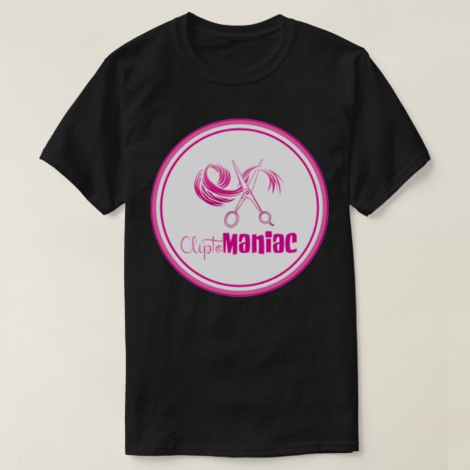 CliptoMANIACピンク(白) Tシャツ (デザイン正面)