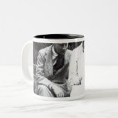 CliveおよびジュリアンのBell 1910年が付いているヴァージニアWoolf ツートーンマグカップ (正面左)