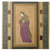 Cliveの大きいアルバからのaigretteを、握っている女の子 タイル (正面)