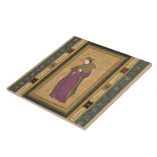 Cliveの大きいアルバからのaigretteを、握っている女の子 タイル (側面)