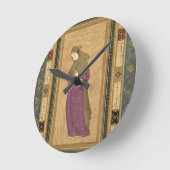 Cliveの大きいアルバからのaigretteを、握っている女の子 ラウンド壁時計 (傾斜)