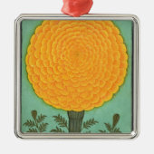 Cliveの小さいアルバムからのマリーゴールド、(w/c papで メタルオーナメント (正面)