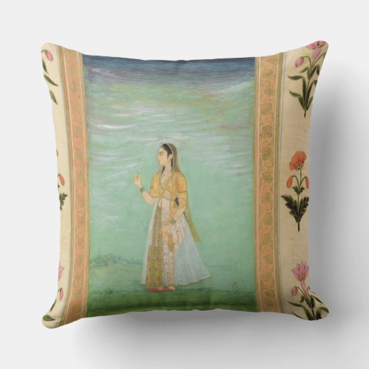 Cliveの小さいアルバムからの花を、握っている女性 クッション (裏面)