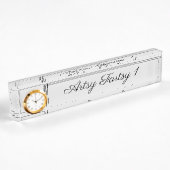 "Clock"個人用机用ネームプレート デスクネームプレート