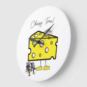 Clock Cheesy Time Cheese Music ラージ壁時計 (傾斜)