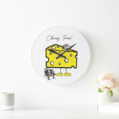 Clock Cheesy Time Cheese Music ラージ壁時計 (ホーム)