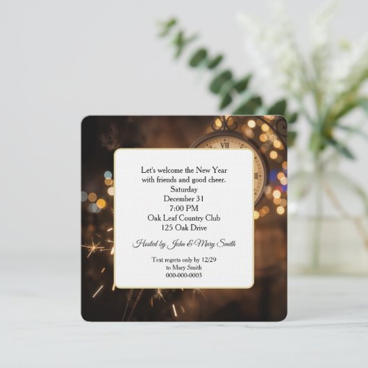 Clock Countdown for New Year Eve's Party 招待状 (スタンド正面)