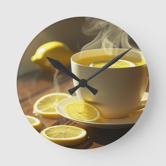 Clock & green tea  ラウンド壁時計 (正面)