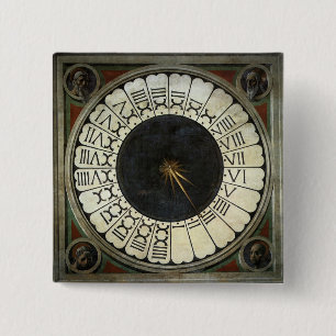 Clock in the Duomo by Paolo Uccello 缶バッジ