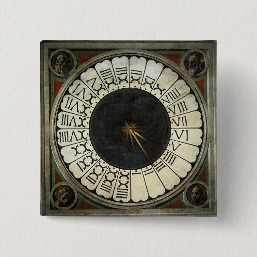 Clock in the Duomo by Paolo Uccello 缶バッジ (正面)