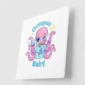 Clock Octopus Baby  スクエア壁時計 (傾斜)