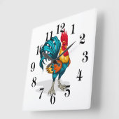 Clock-Rooster スクエア壁時計 (傾斜)