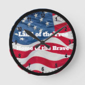Clock RR - Land of the Free Home of the Brave ラウンド壁時計 (正面)