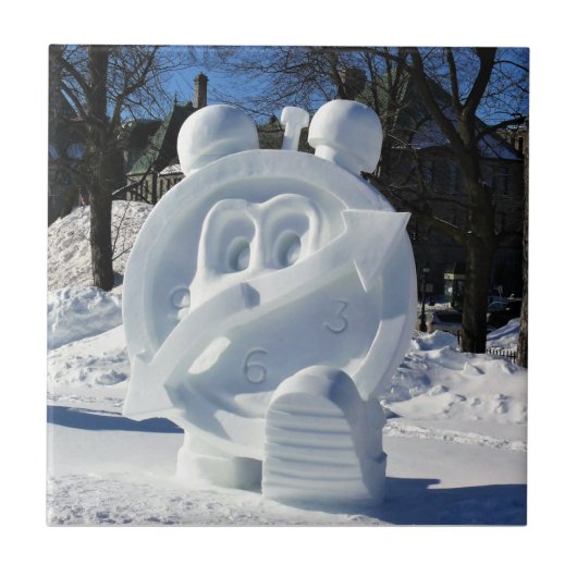 Clock Snow Sculpture (カナダ、ケベック州) タイル (正面)