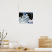 Clock Snow Sculpture （カナダ、ケベック州） ポスター (キッチン)