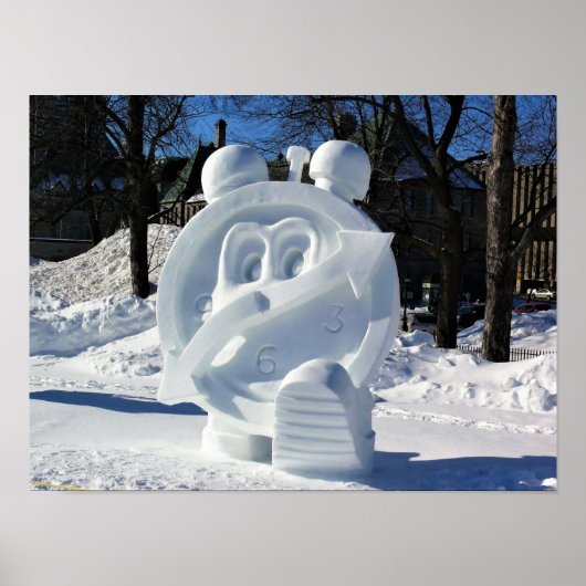 Clock Snow Sculpture （カナダ、ケベック州） ポスター (正面)