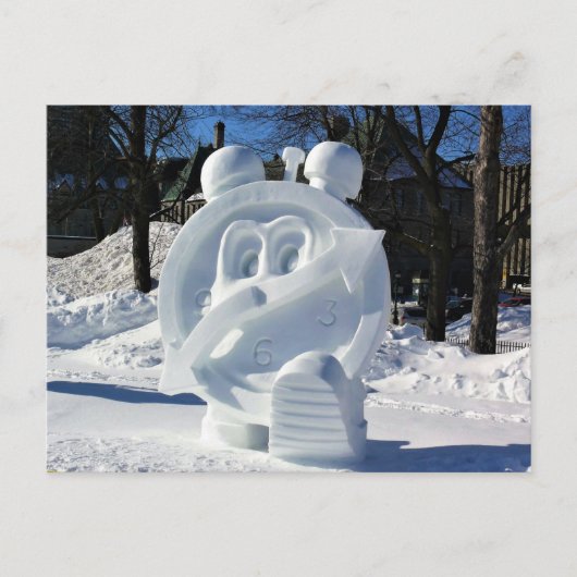 Clock Snow Sculpture （カナダ、ケベック州） ポストカード (正面)