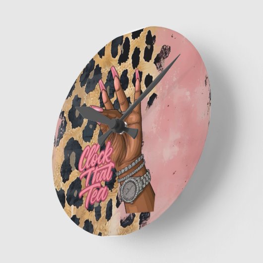 Clock That Tea Wall Clock ラウンド壁時計 (傾斜)