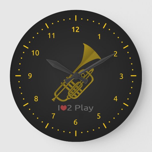 Clock with illustration of a trumpet ラージ壁時計 (正面)