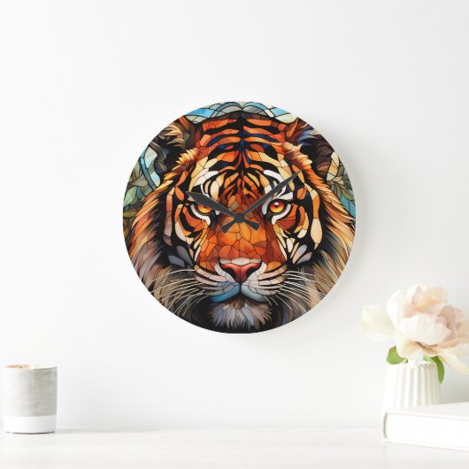 Clock with Tiger Design ラージ壁時計 (ホーム)
