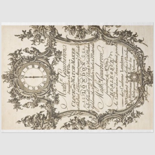 Clockmaker家具デコページ紙 薄葉紙 (正面)