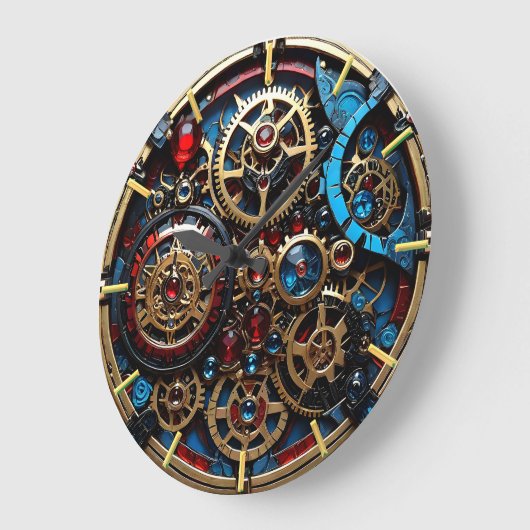clockpunkクロック、ギア ラージ壁時計 (傾斜)