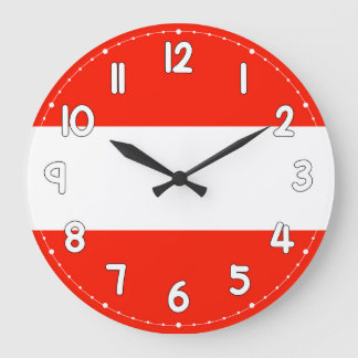 Clocks Austria Country Flag Wall Clock ラージ壁時計