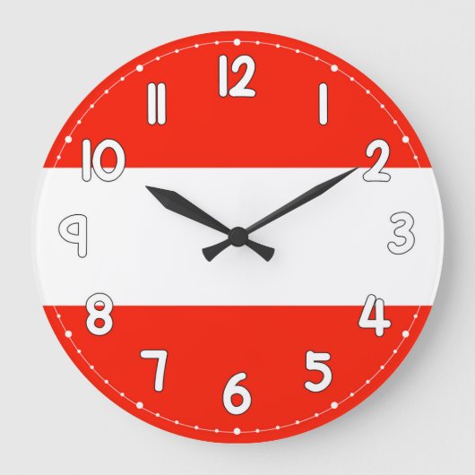 Clocks Austria Country Flag Wall Clock ラージ壁時計 (正面)