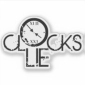 Clocks Lie – Time Philosophy Statement シール (正面)