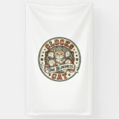 Clocks Time Blindness Cat Clocks Time Blindness Ca 横断幕 (縦)