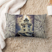 Clocktowerの抽象的な写真撮影 ランバークッション (ブランケット)