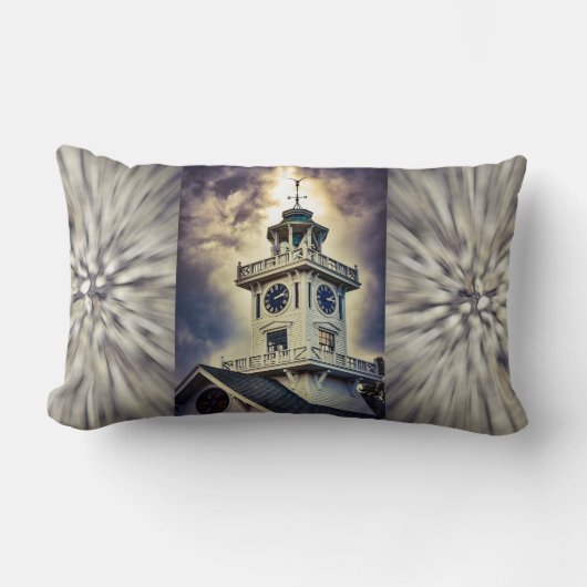 Clocktowerの抽象的な写真撮影 ランバークッション (正面)