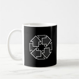 Clockwise Arrows Minimal Geometric Black Variant 2 コーヒーマグカップ