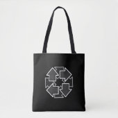 Clockwise Arrows Minimal Geometric Black Variant 2 トートバッグ (正面)