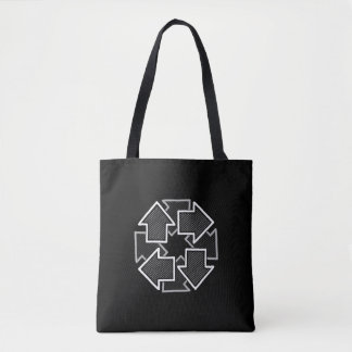 Clockwise Arrows Minimal Geometric Black Variant 2 トートバッグ
