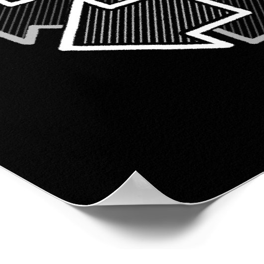 Clockwise Arrows Minimal Geometric Black Variant 2 ポスター (角)