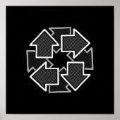 Clockwise Arrows Minimal Geometric Black Variant 2 ポスター (正面)