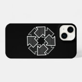 Clockwise Arrows Minimal Geometric Black Variant 2 iPhoneケース (裏面横)