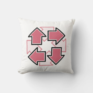 Clockwise Arrows Minimal Geometric Red クッション