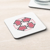 Clockwise Arrows Minimal Geometric Red コースター (左側)