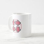 Clockwise Arrows Minimal Geometric Red コーヒーマグカップ (正面左)