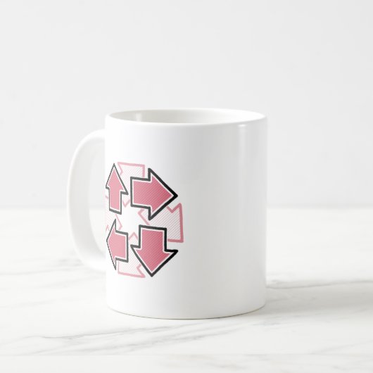 Clockwise Arrows Minimal Geometric Red コーヒーマグカップ (正面左)