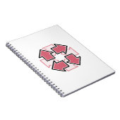 Clockwise Arrows Minimal Geometric Red ノートブック (右側)