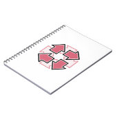 Clockwise Arrows Minimal Geometric Red ノートブック (左側)