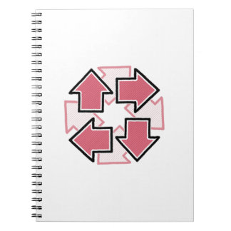 Clockwise Arrows Minimal Geometric Red ノートブック