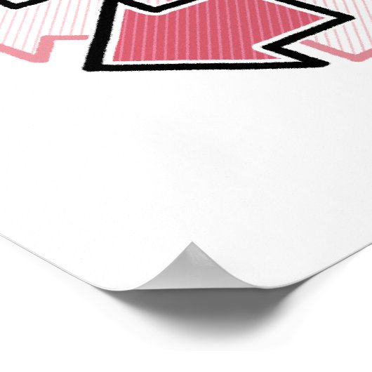 Clockwise Arrows Minimal Geometric Red ポスター (角)