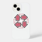 Clockwise Arrows Minimal Geometric Red iPhoneケース (裏面)