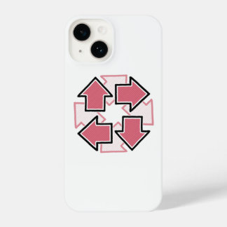 Clockwise Arrows Minimal Geometric Red iPhone 14ケース