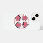 Clockwise Arrows Minimal Geometric Red iPhoneケース (裏面横)