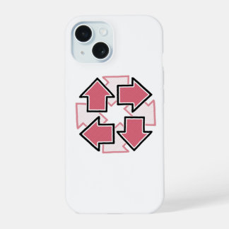 Clockwise Arrows Minimal Geometric Red iPhone 15ケース